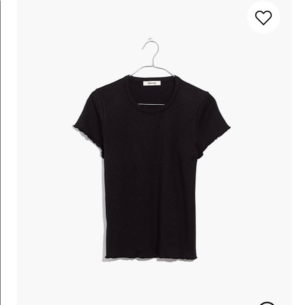 NWT MADEWELL Sheer Summer Baby Tee in black